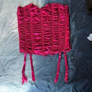 Sexy Pink Satin Corset